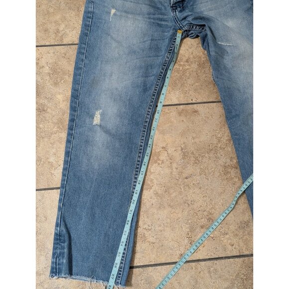 Diesel x Adidas Jeans Mens 33x28 Denim Blue Distressed Faded Raw Hem - Picture 11 of 12